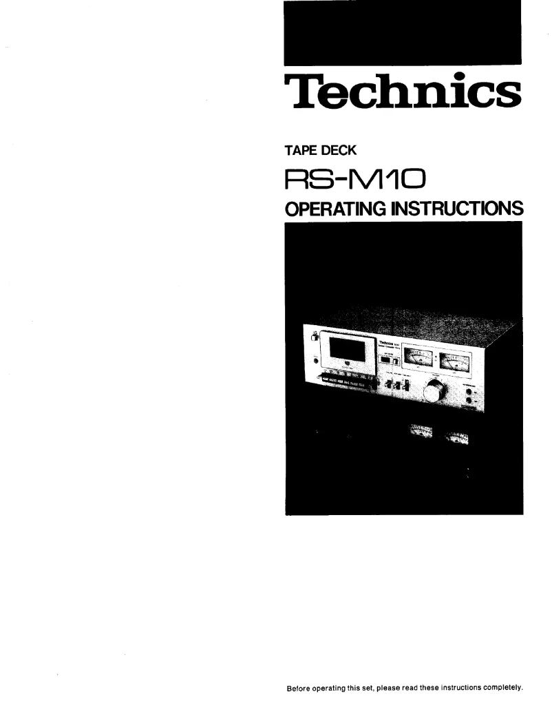 Page 1 de la notice Manuel utilisateur Technics RS-M10