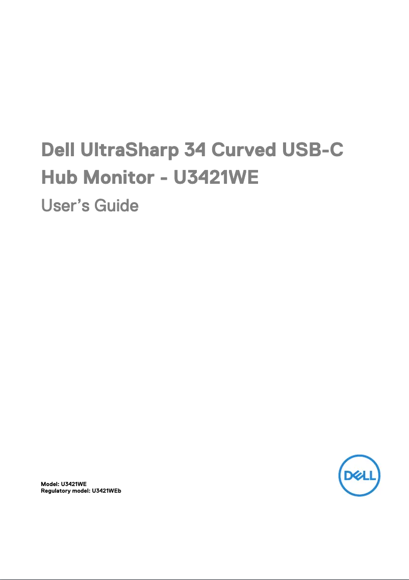Page 1 de la notice Manuel utilisateur Dell UltraSharp U3421WE