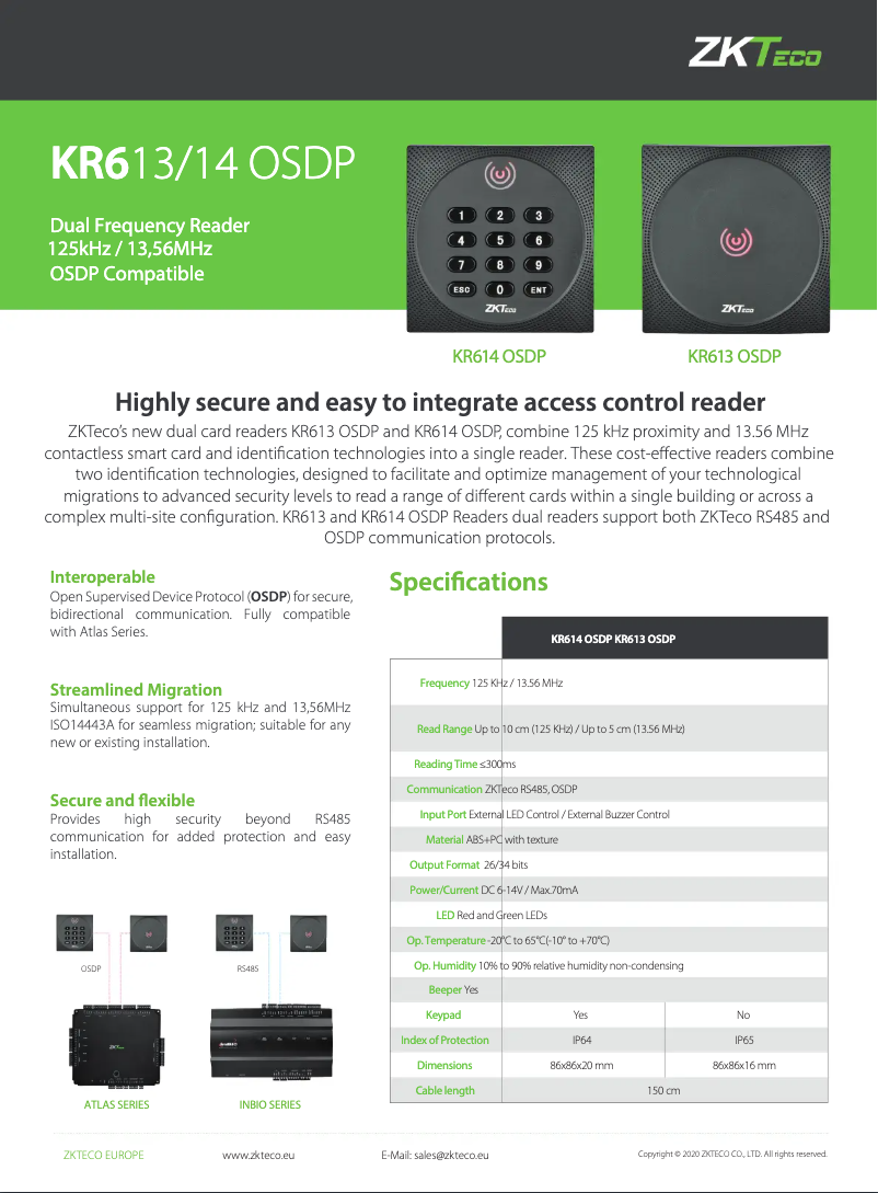 Image de la première page du manuel de l'appareil KR614-OSDP