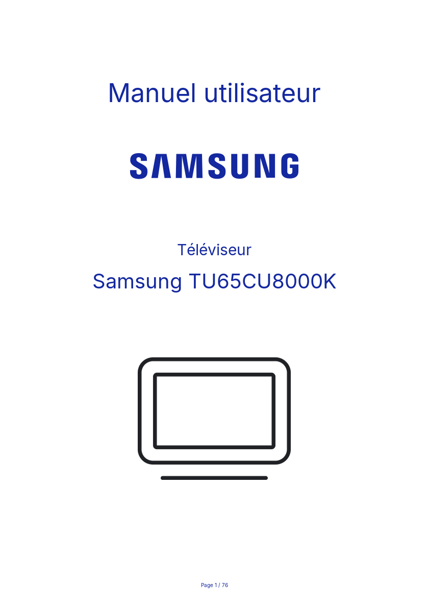 Page n°1 - Manuel utilisateur Samsung TU65CU8000K
