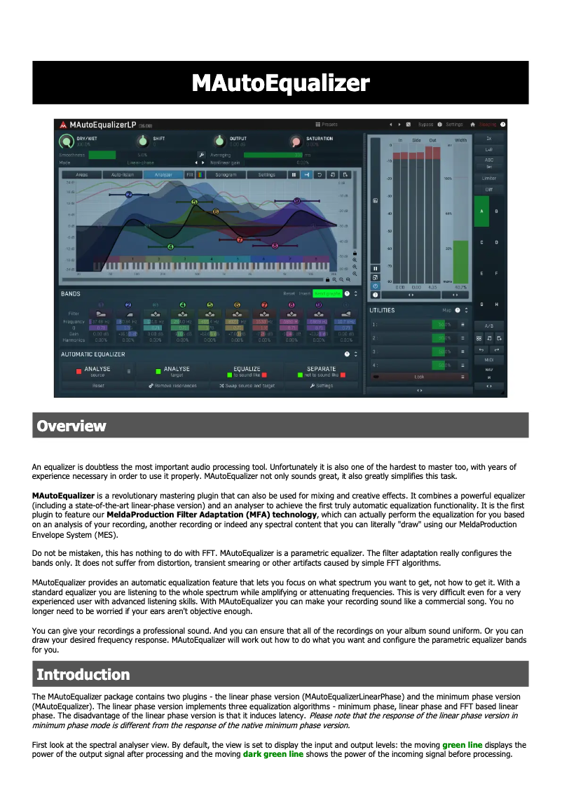 Image de la première page du manuel de l'appareil MAutoEqualizer