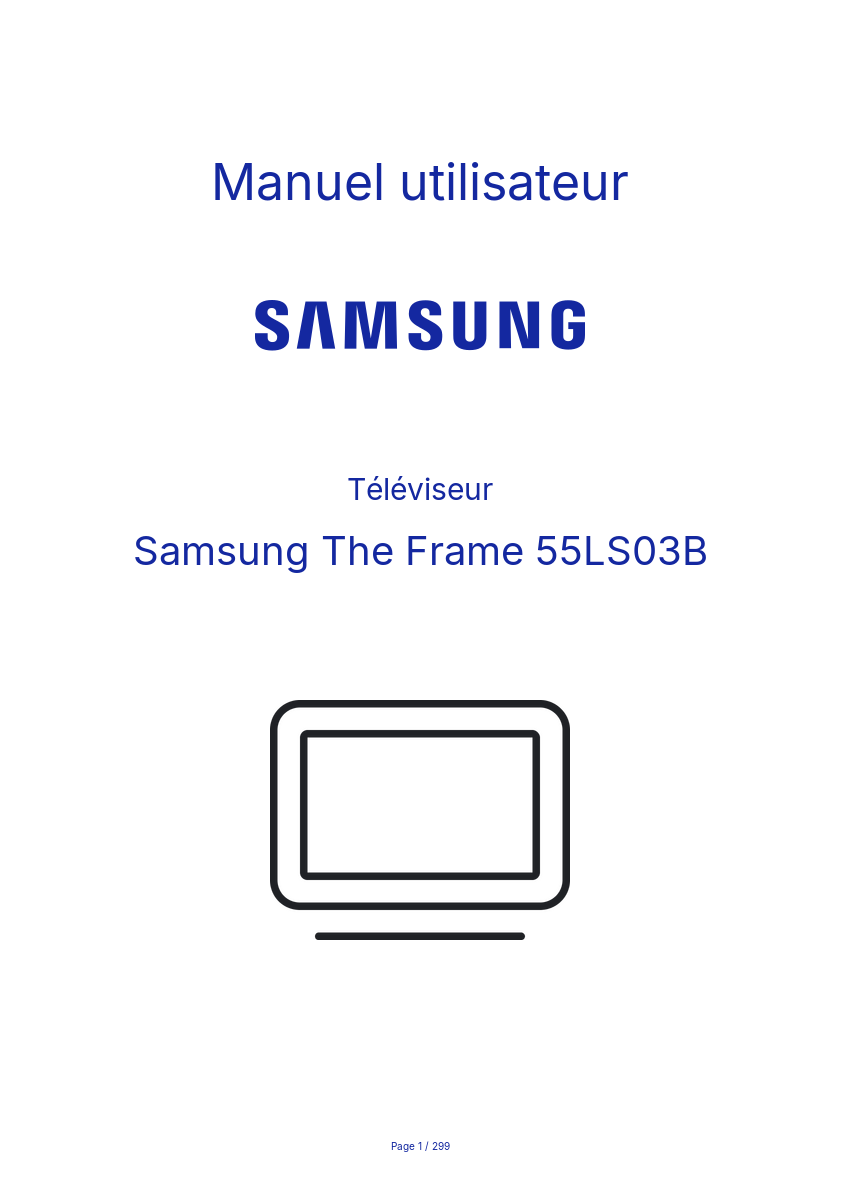 Page n°1 - Manuel utilisateur Samsung The Frame 55LS03B