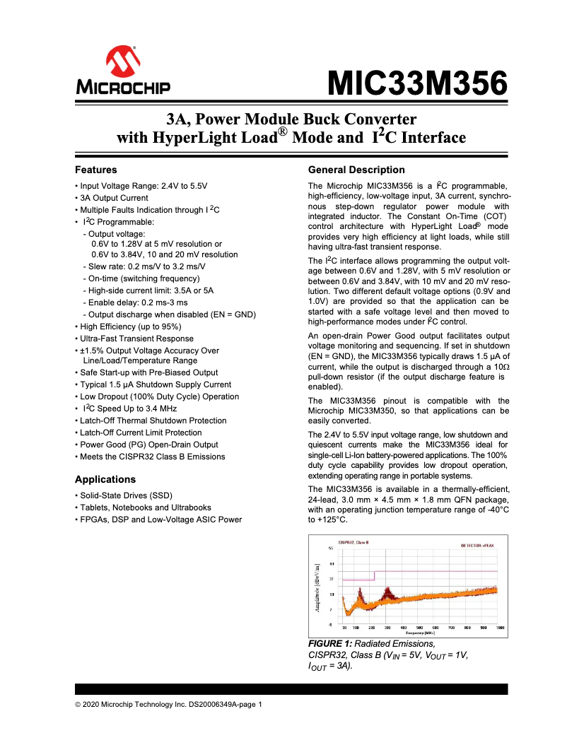Page 1 de la notice Manuel utilisateur Microchip MIC33M356
