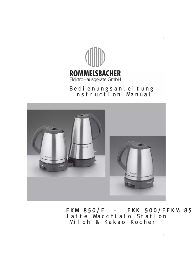 Página 1 del manual Manual de usuario Rommelsbacher EKK500