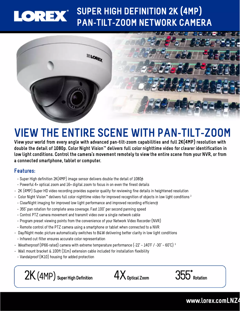 Page n°1 - Fiche technique Lorex LNZ44P4B