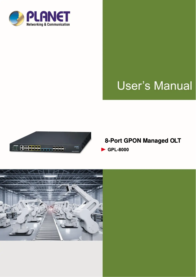 Page n°1 - Manuel utilisateur Planet GPL-8000