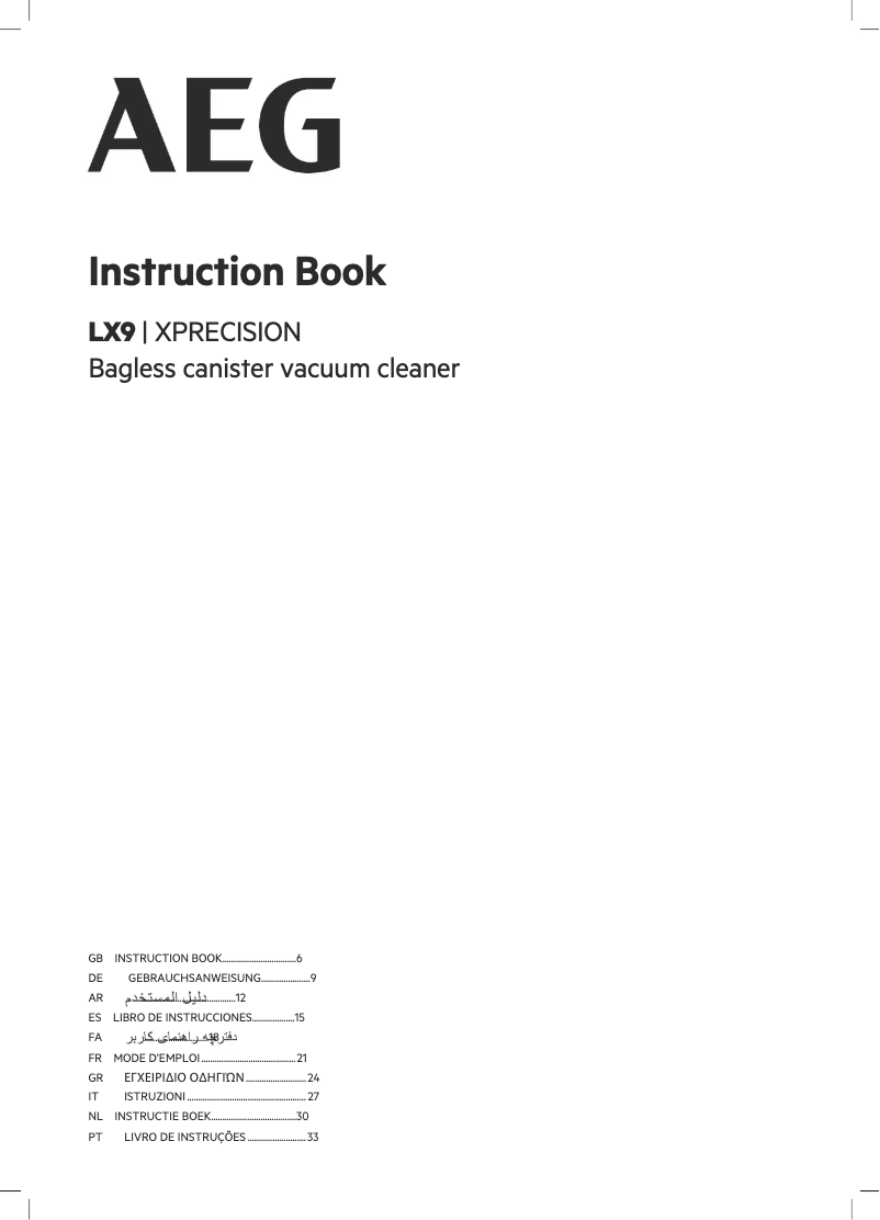 Page n°1 - Manuel utilisateur AEG Xprecision LX9-3-MG