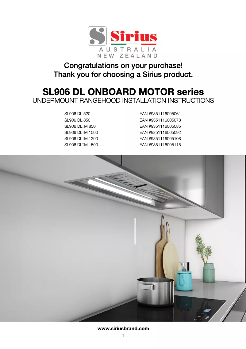 Page 1 de la notice Manuel utilisateur Sirius SL906DLTM120