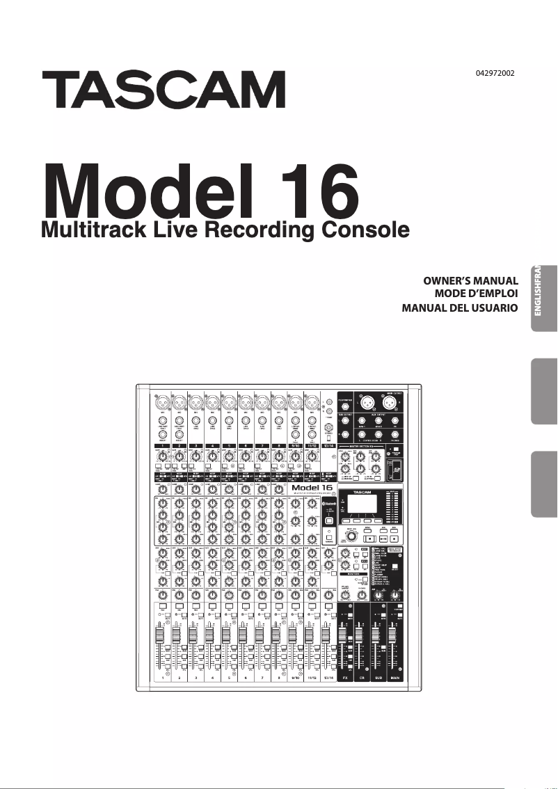 Image de la première page du manuel de l'appareil Model 16