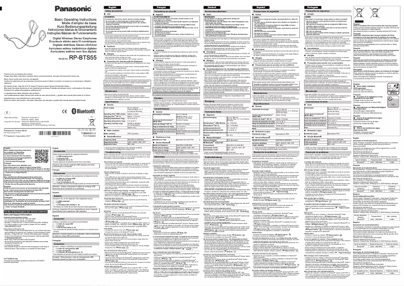 Página 1 del manual Manual de usuario Panasonic RP-BTS55