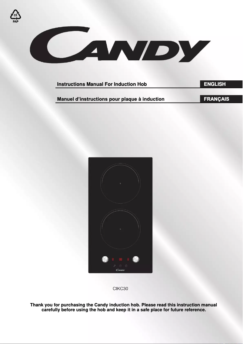 Page n°1 - Manuel utilisateur Candy CIKC30