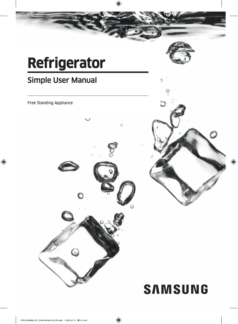 Image de la première page du manuel de l'appareil RF30BB620012