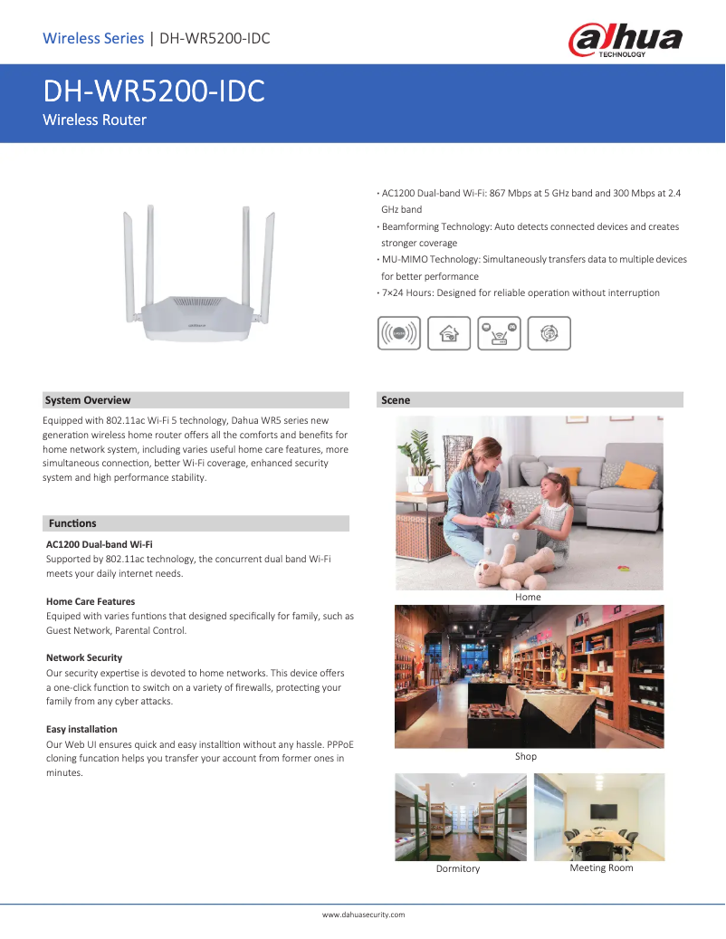 Page n°1 - Fiche technique Dahua Technology WR5200-IDC