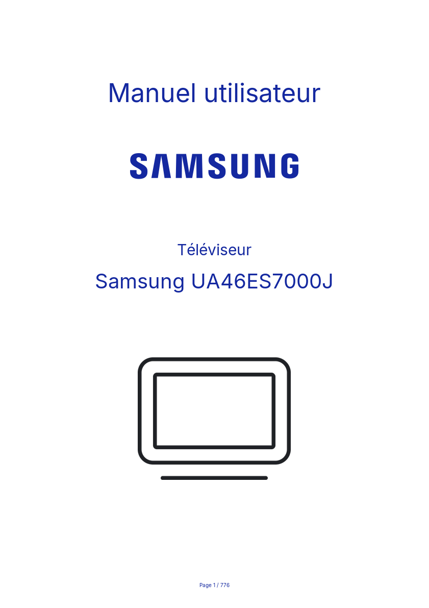 Image de la première page du manuel de l'appareil UA46ES7000J
