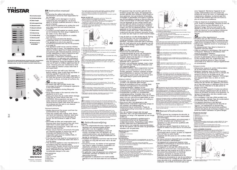 Page 1 de la notice Manuel utilisateur TriStar AT-5433