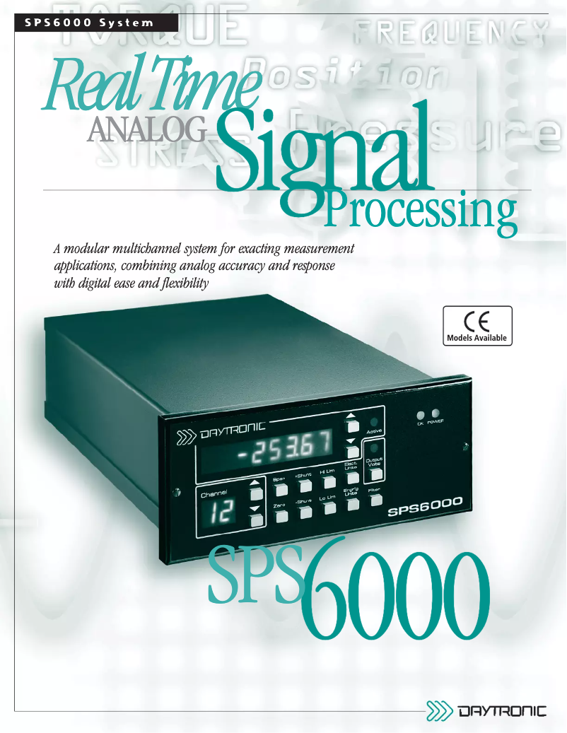 Page 1 de la notice Fiche technique Daytronic SPS6702