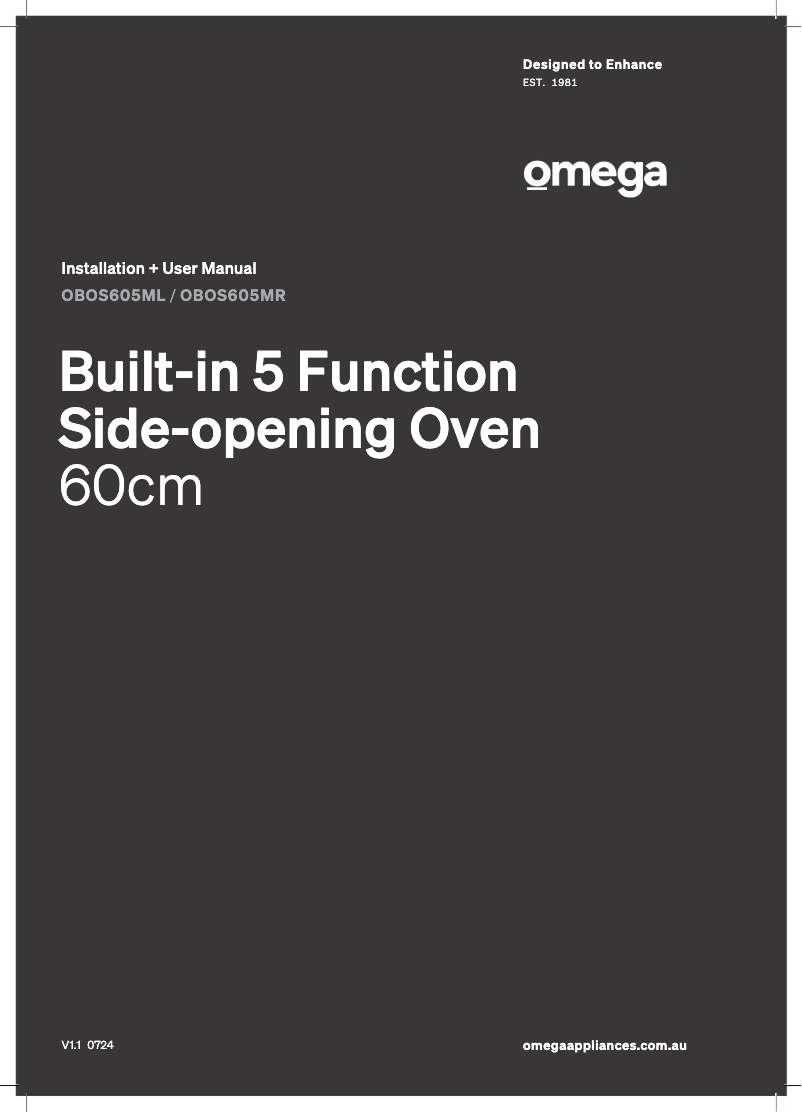 Página 1 del manual Manual de usuario Omega OBOS605ML