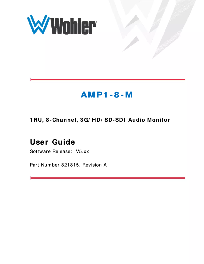 Página 1 del manual Manual de usuario Wohler AMP1-8-M