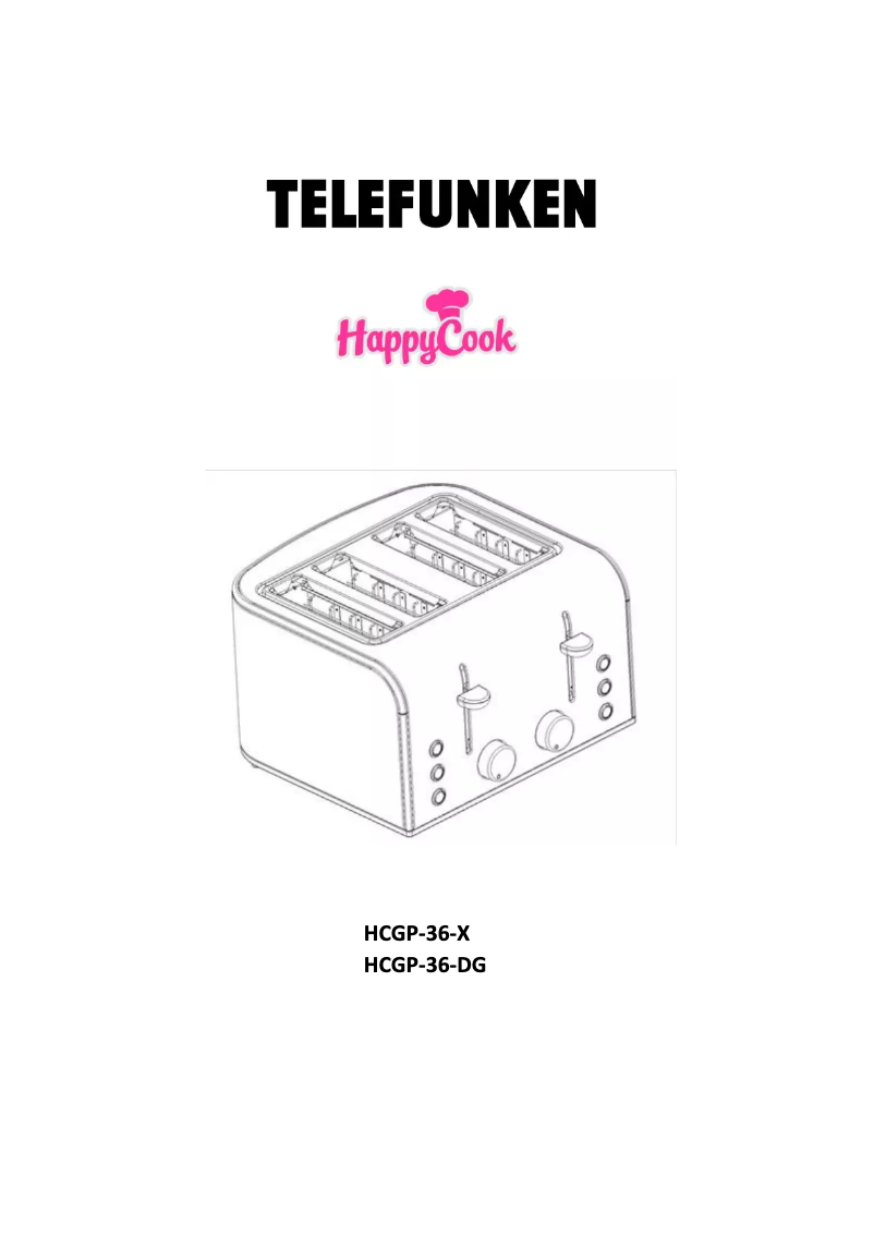Page 1 de la notice Manuel utilisateur Telefunken HappyCook HCGP-36-X