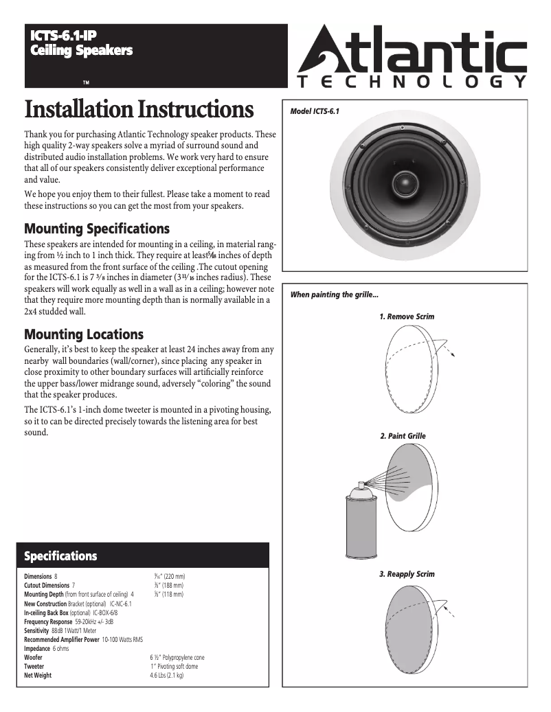 Image de la première page du manuel de l'appareil ICTS-6.1-IP