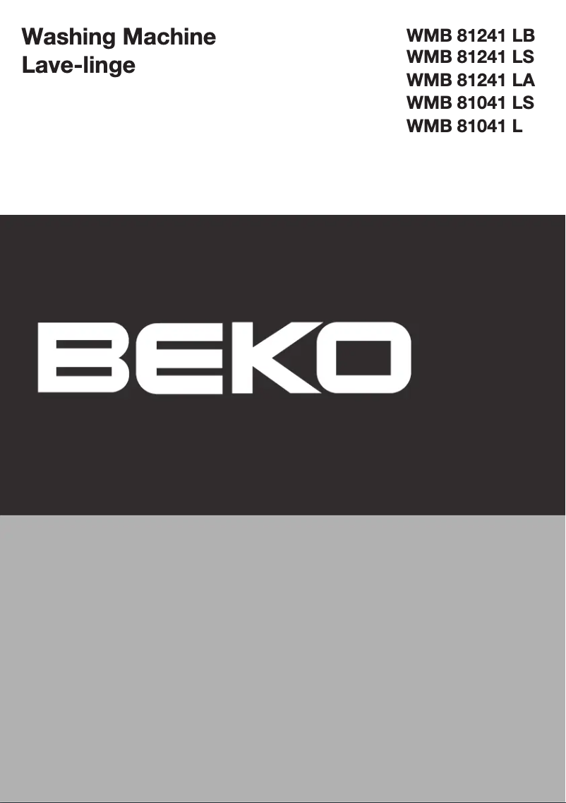 Page 1 de la notice Manuel utilisateur Beko WMB 81041 LS