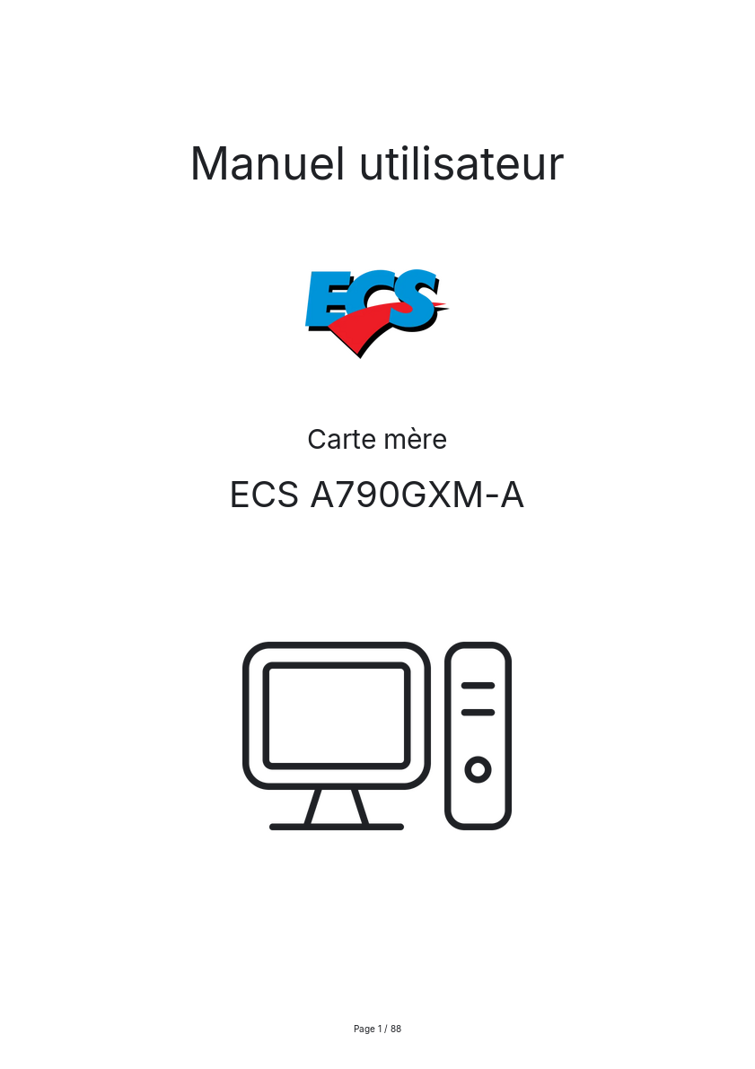 Image de la première page du manuel de l'appareil A790GXM-A