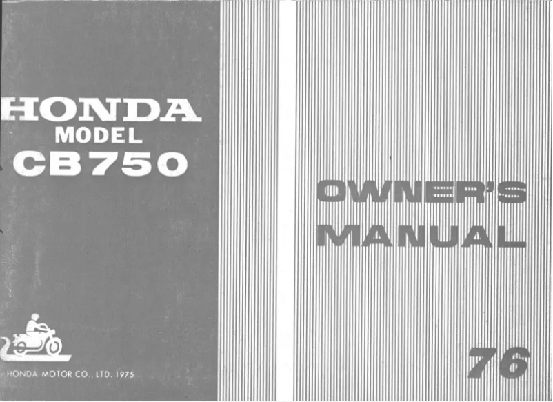 Page 1 de la notice Manuel utilisateur Honda CB750 (1976)