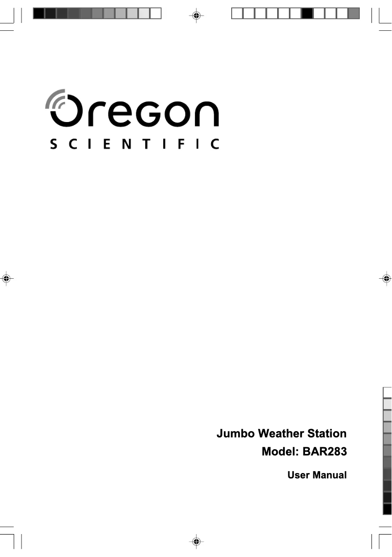 Page 1 de la notice Manuel utilisateur Oregon Scientific BAR 283