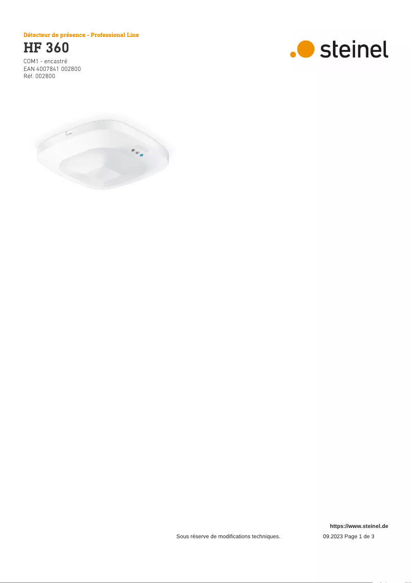 Image de la première page du manuel de l'appareil HF 360