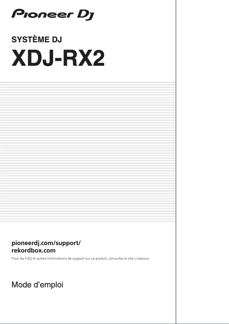 Page 1 de la notice Mode d'emploi Pioneer XDJ-RX2