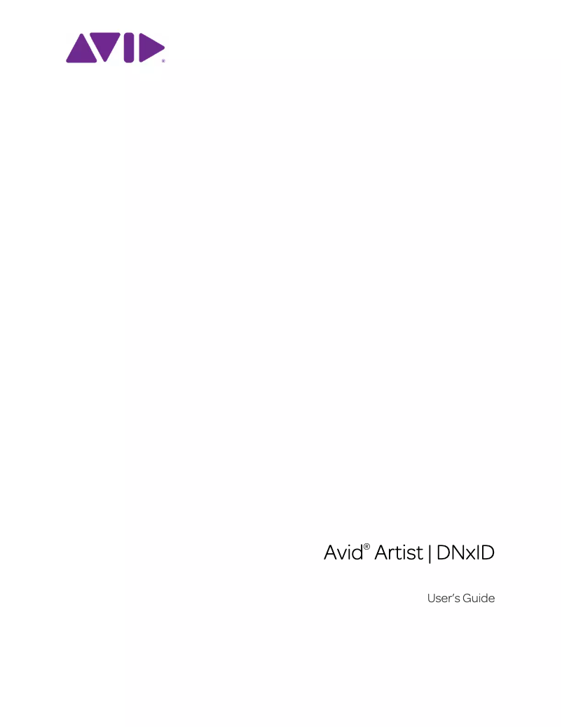 Page n°1 - Manuel utilisateur Avid Artist DNxID