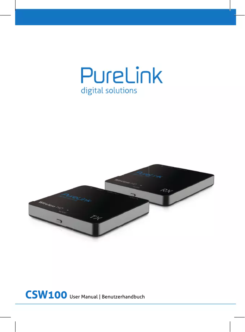 Page 1 de la notice Manuel utilisateur PureLink CSW100