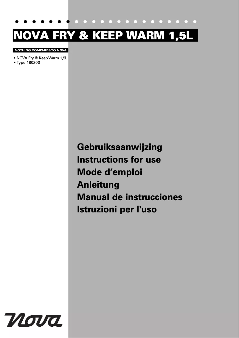 Página 1 del manual Manual de usuario Nova Fry & Keep War 180200