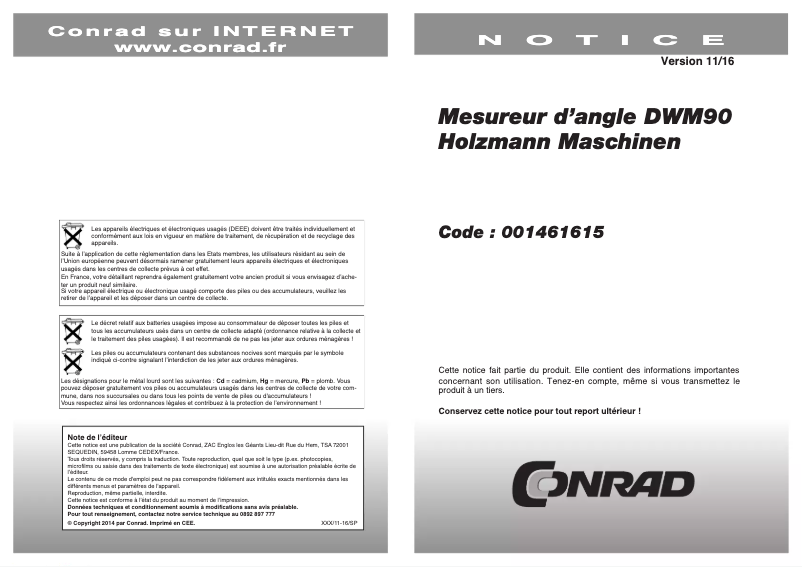 Página 1 del manual Manual de usuario Holzmann DWM 90