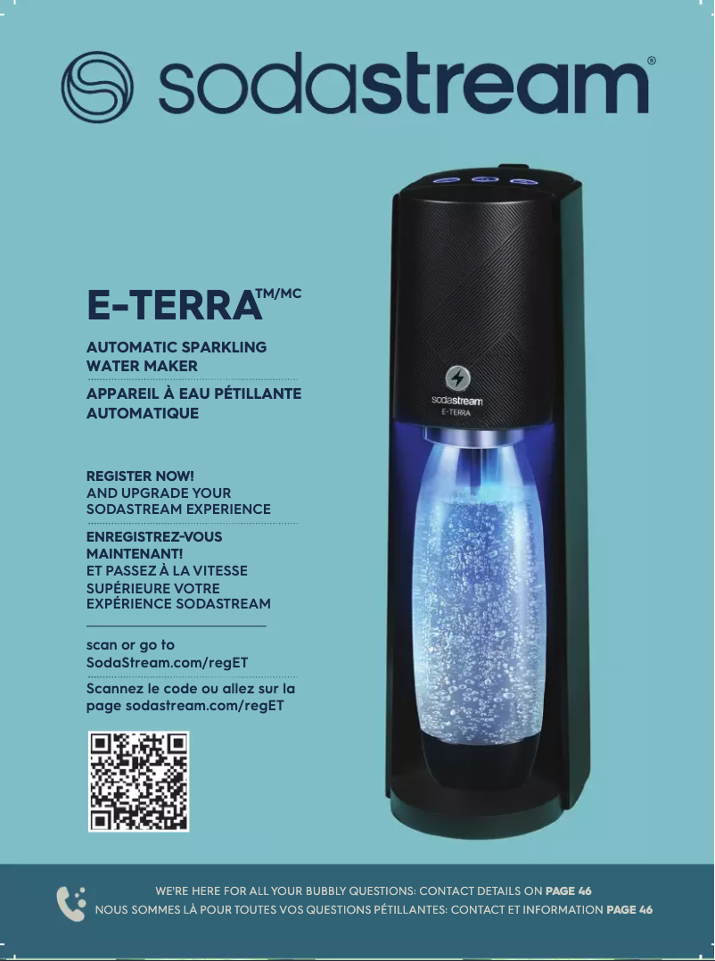 Page 1 de la notice Manuel utilisateur SodaStream E-Terra