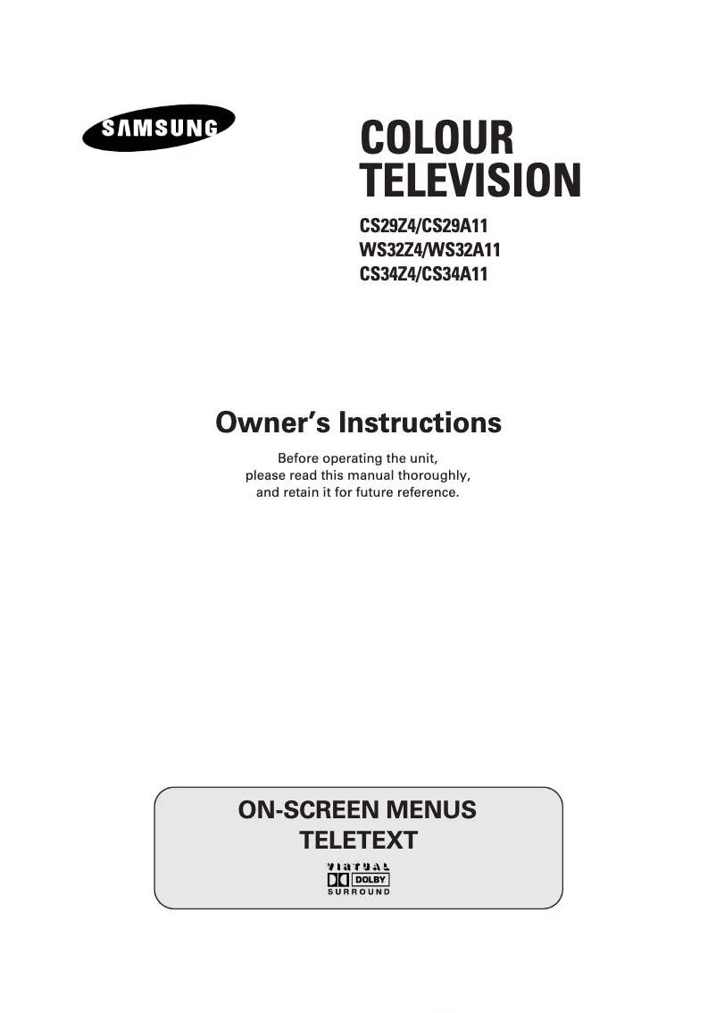Page 1 de la notice Manuel utilisateur Samsung CS-29Z4SS