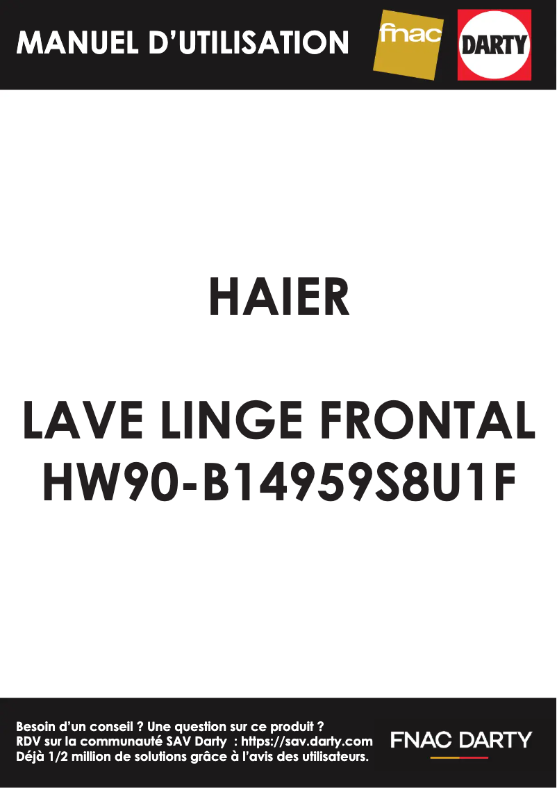 Page 1 de la notice Manuel utilisateur Haier I-Pro Series 5 HW90-B14959S8U1