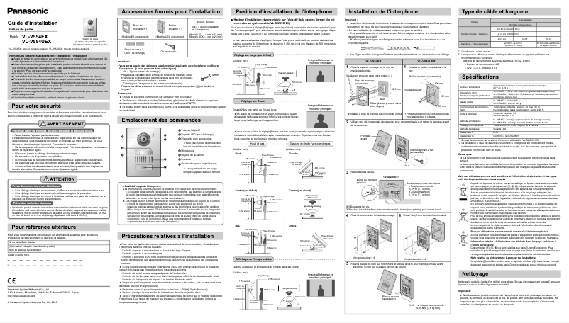 Page n°1 - Manuel utilisateur Panasonic VL-V554