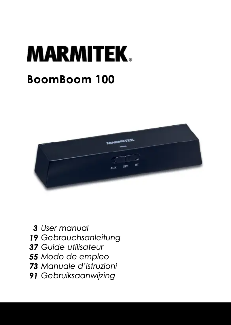 Page n°1 - Manuel utilisateur Marmitek BoomBoom 100