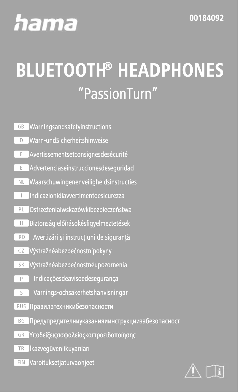 Page 1 de la notice Instructions de sécurité Hama Passion Turn