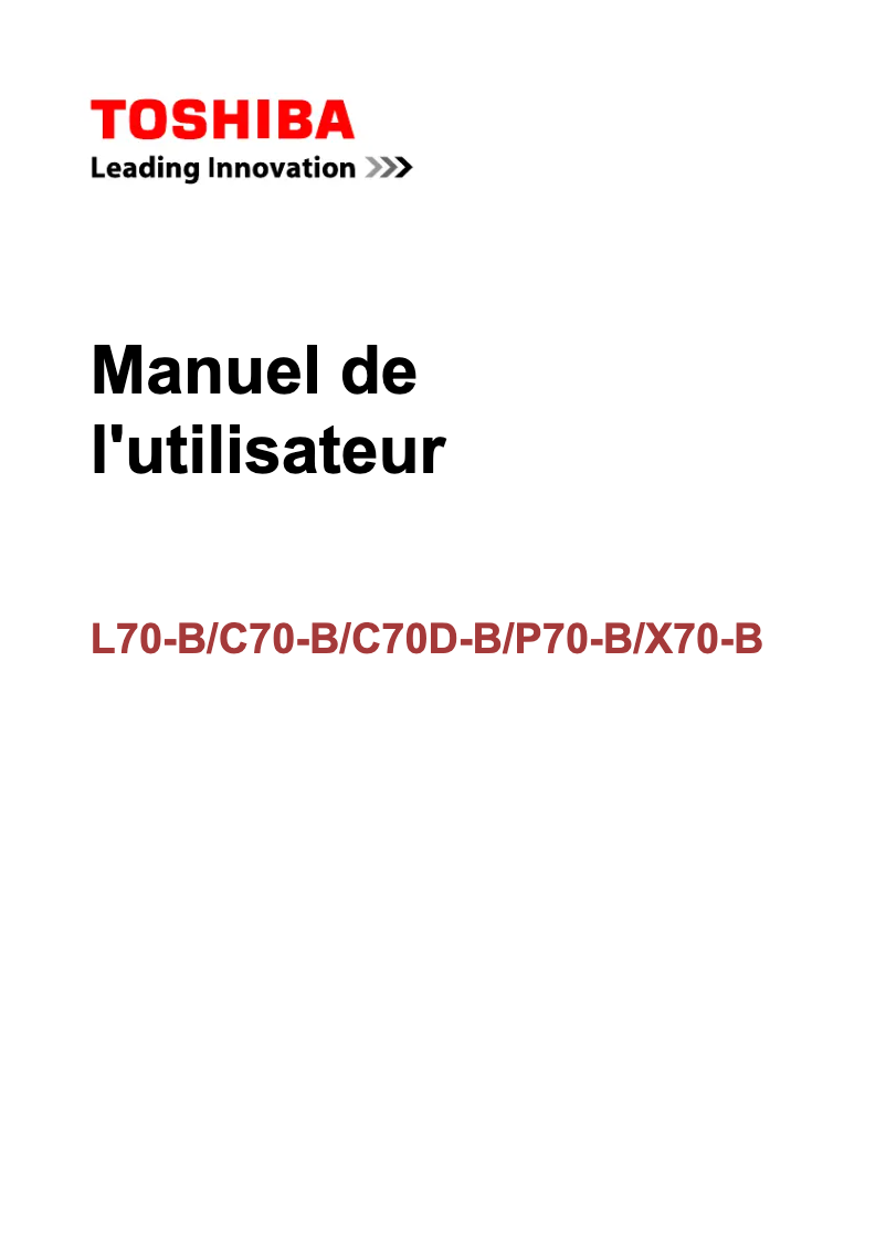 Page n°1 - Manuel utilisateur Toshiba Satellite C70 D-B