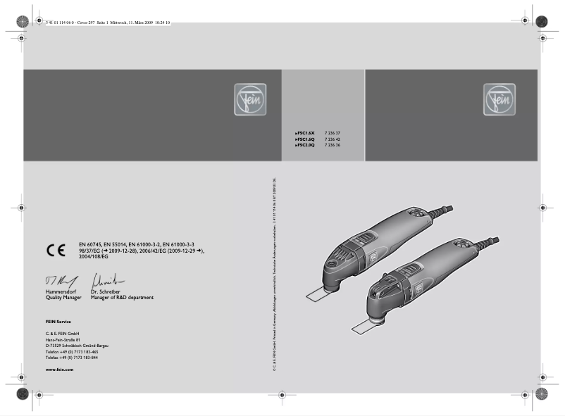 Page 1 de la notice Manuel utilisateur Fein C 2.0Q