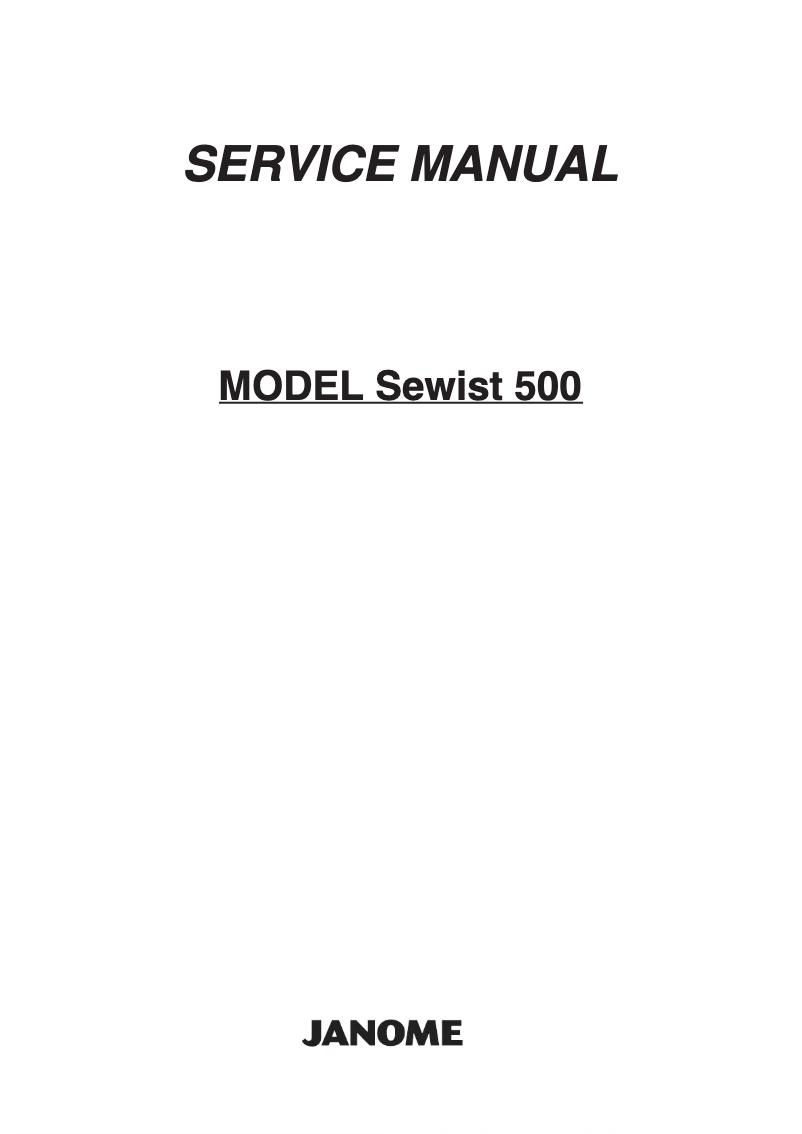 Page n°1 - Manuel utilisateur Janome Sewist 500