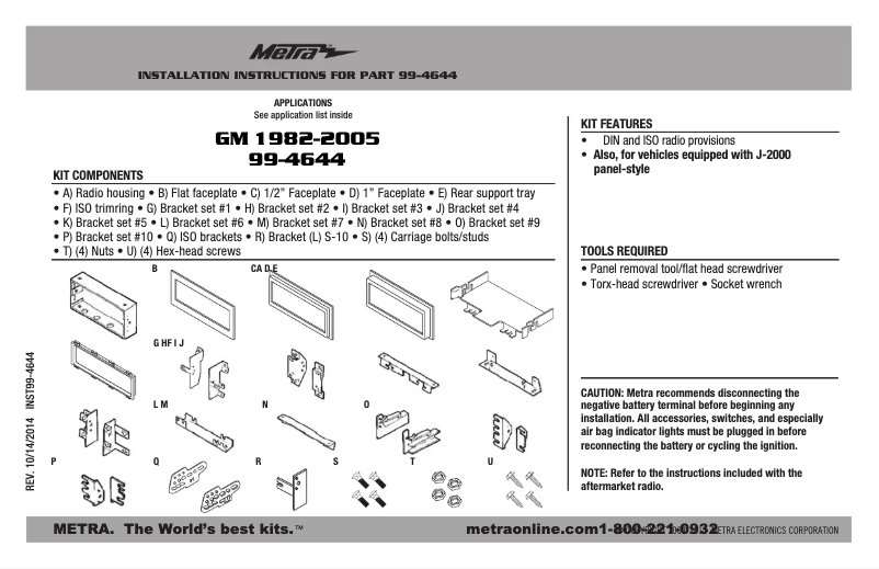 Image de la première page du manuel de l'appareil 99-4644