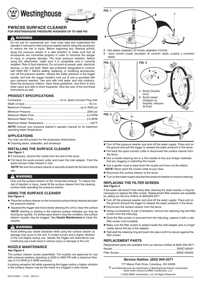 Image de la première page du manuel de l'appareil PWSCSS