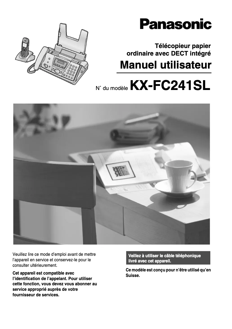 Image de la première page du manuel de l'appareil KX-FC241SL