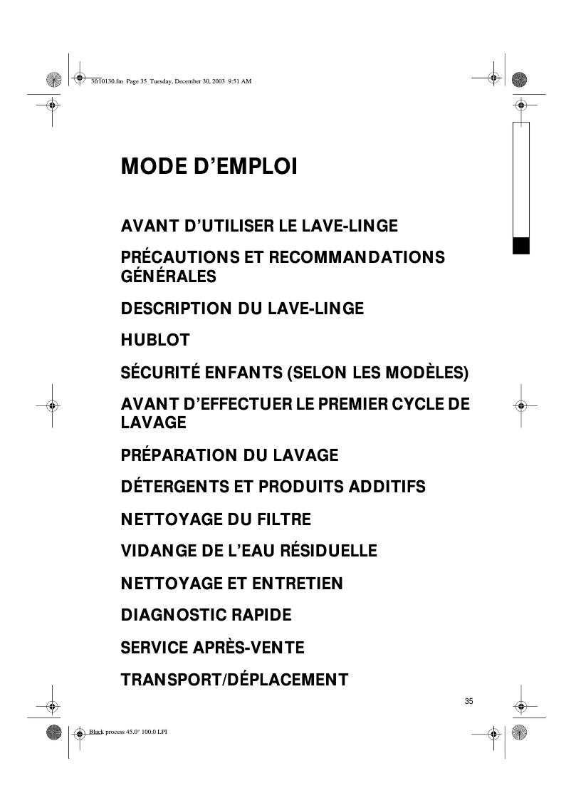 Page n°1 - Manuel utilisateur Whirlpool AWM 8163