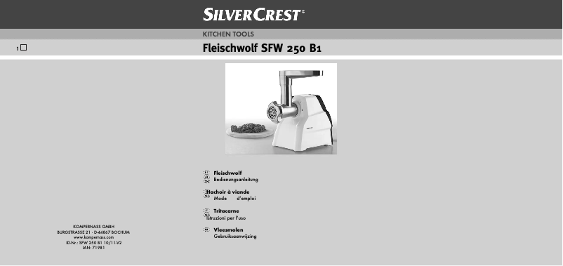 Image de la première page du manuel de l'appareil SFW 250 B1