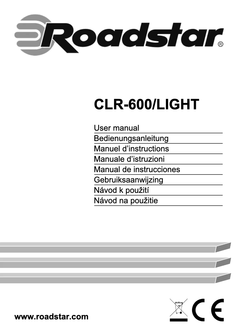 Image de la première page du manuel de l'appareil CLR-600/LIGHT