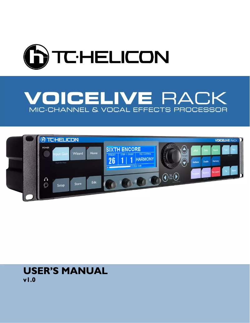 Page 1 de la notice Mode d'emploi TC Helicon VoiceLive Rack